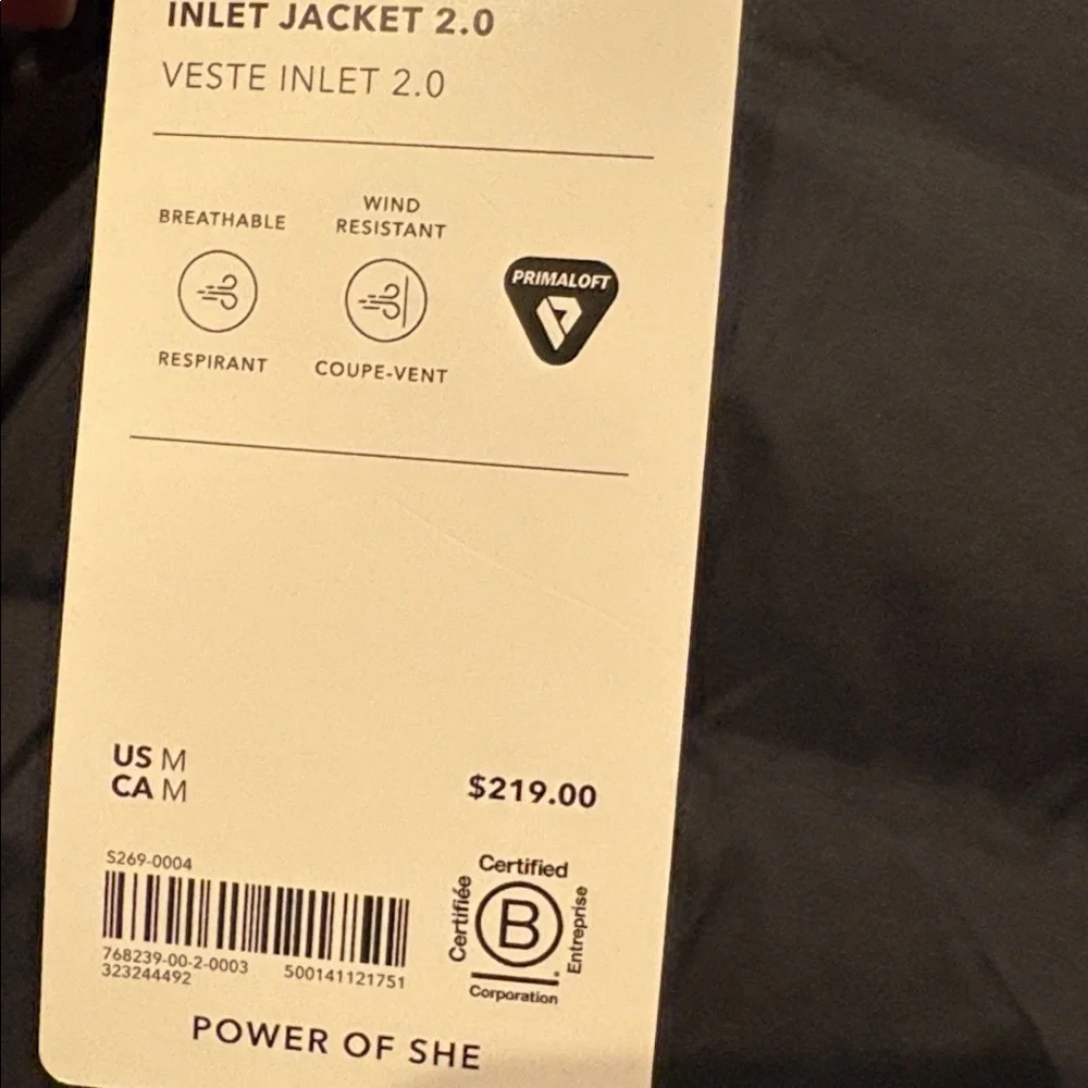 NWT Athleta Inlet Apex Black Jacket 2.0 Sz Medium (#768239) - Picture 6 of 8